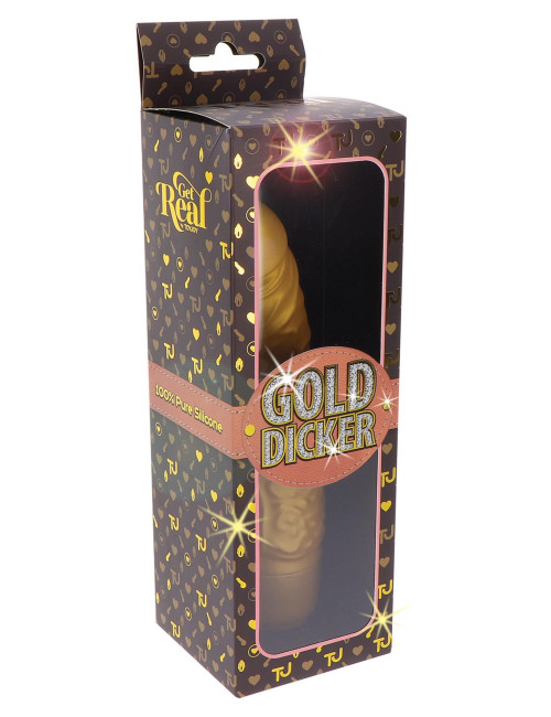 ToyJoy Gold Dicker Original - złoty wibrator silikonowy