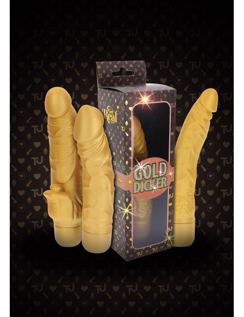 ToyJoy Gold Dicker Original - złoty wibrator silikonowy
