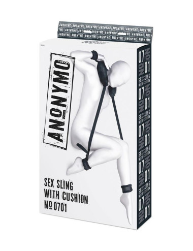 Anonymo fixing sling with pillow, velour, black, 127 cm