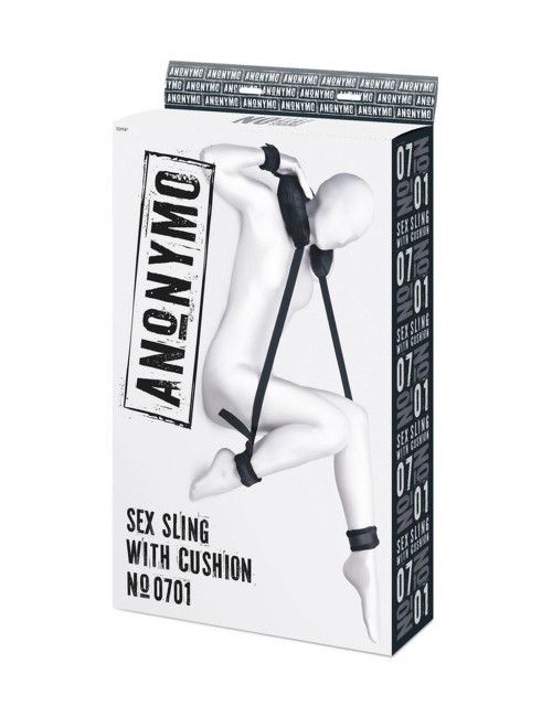 Anonymo Pas do unieruchamiania z poduszką welur czarny 127 cm BDSM wiązania kagańce