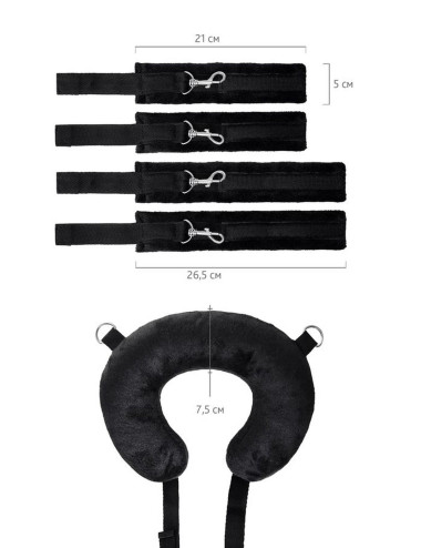Anonymo fixing sling with pillow, velour, black, 127 cm