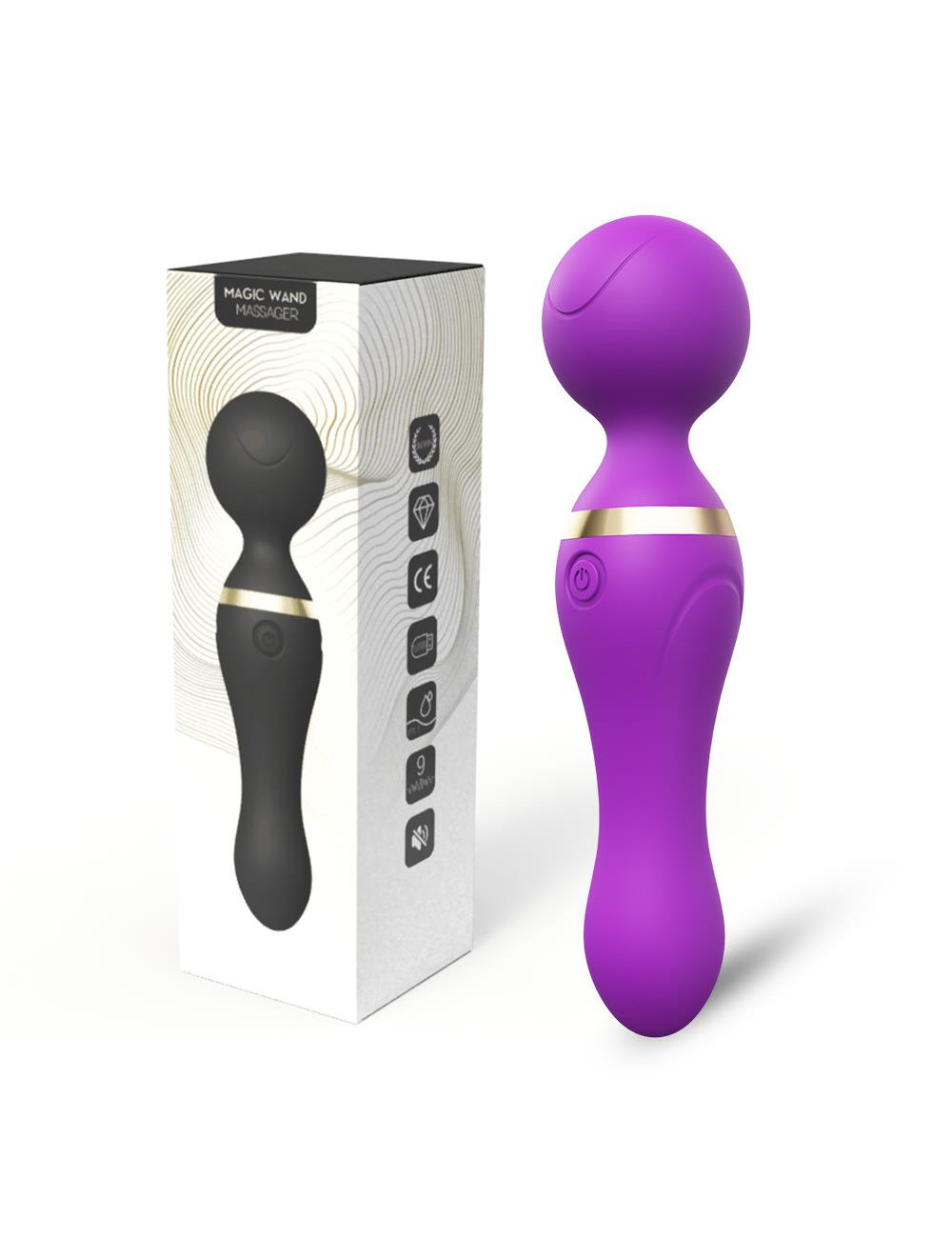 Freeza Purple - masażer wibrator silikonowy, 9 trybów wibracji, wodoodporny, zabawka erotyczna USB