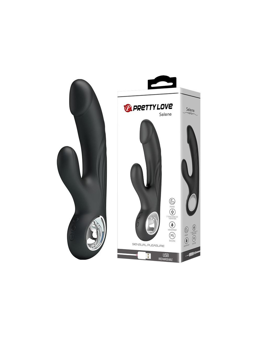 PRETTY LOVE Selene USB Wibrator Punktu G - Czarny, 7 Funkcji