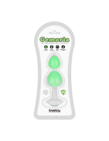 Gemoria Silicone Butt Plug (Glow-In-The-Dark) - green