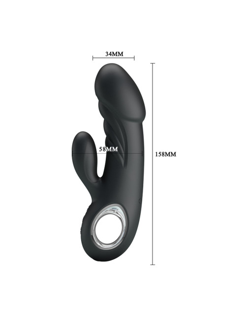 Pretty Love Ansel USB Black - Wibrator Punktu G z 7 trybami, silikonowy, wodoodporny