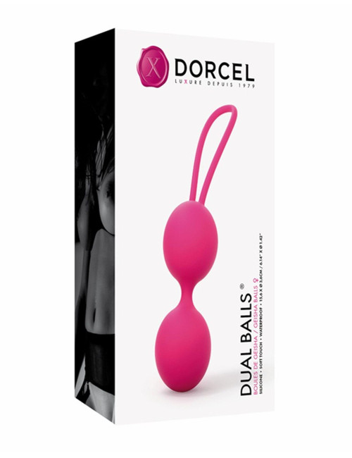DUAL BALLS MAGENTA – kulki gejszy bez wibracji, silikon, trening mięśni Kegla, różowe