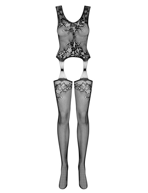 Obsessive Bodystocking F221 XL/XXL - Delikatna siateczka z motywem