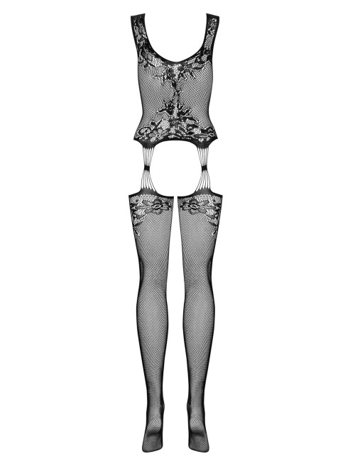 Obsessive Bodystocking F221 XL/XXL - Delikatna siateczka z motywem