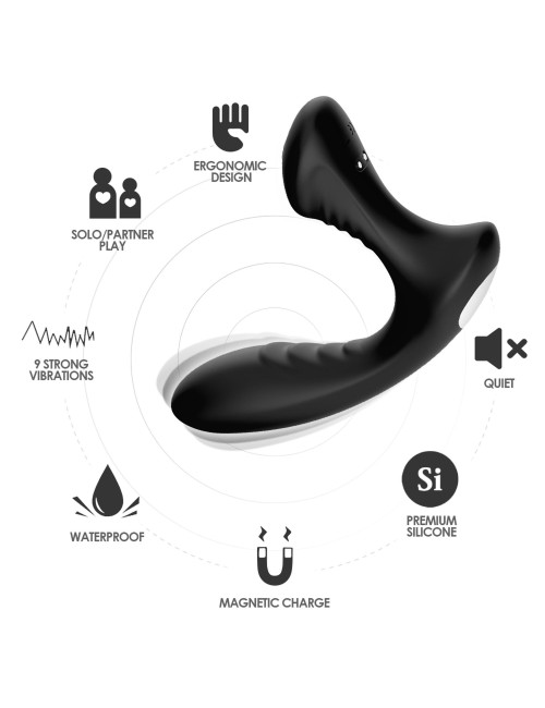 Storm Black Masażer Prostaty – Zabawki Analne i Masażery Prostaty, silikon + ABS, wodoodporne