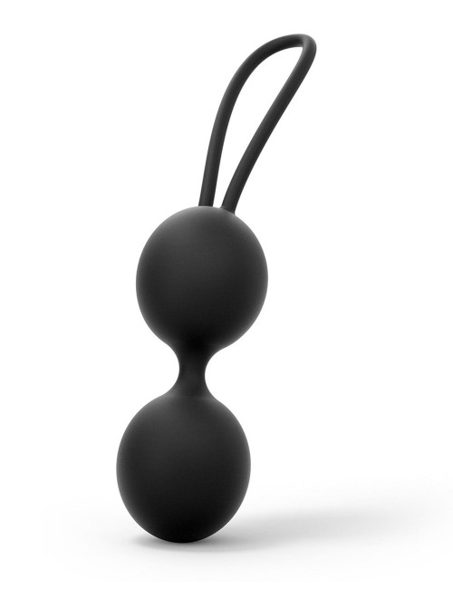 Dual Balls Noir - Kulki gejszy bez wibracji silikonowe, wolne od ftalanów