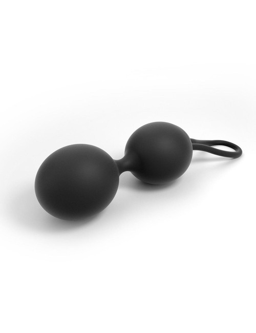 Dual Balls Noir - Kulki gejszy bez wibracji silikonowe, wolne od ftalanów