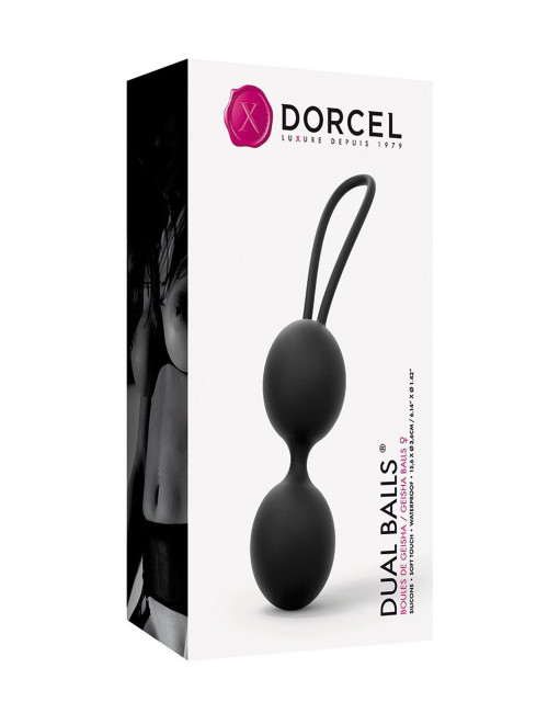 Dual Balls Noir - Kulki gejszy bez wibracji silikonowe, wolne od ftalanów