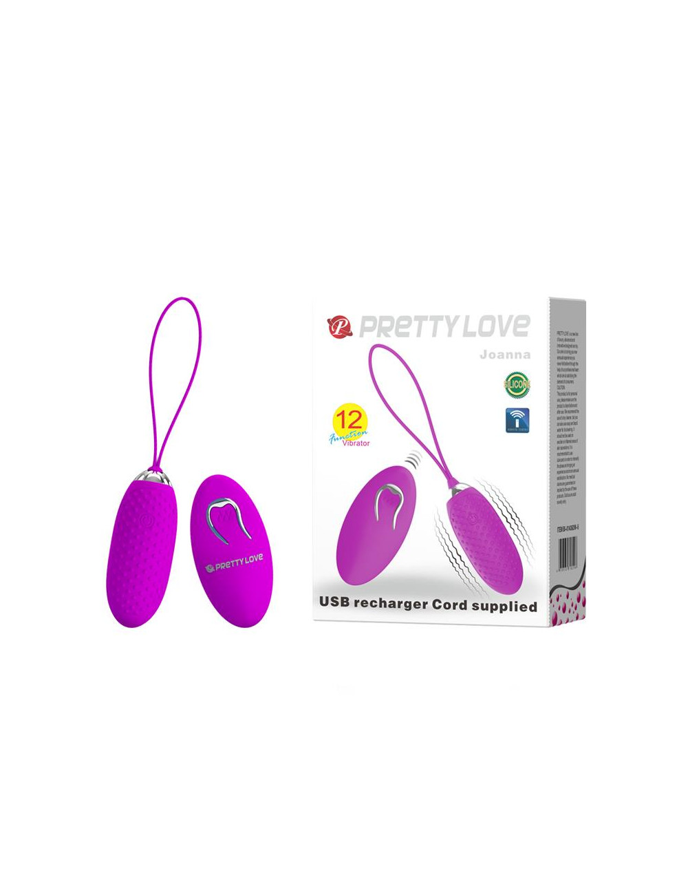 Pretty Love Joanna USB – Bezprzewodowe wibrujące jajko, 12 trybów