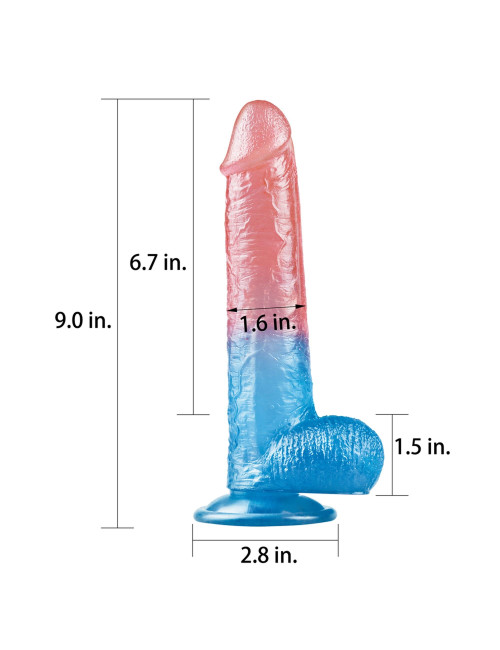 Lovetoy 9'' Dazzle Studs - Realistyczne Dildo z Przyssawką