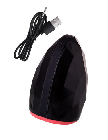 EROTIST Magma  Rechargeable masturbator with heating, Silicone, Black, 12 cm