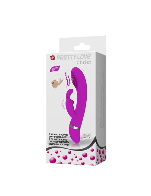 PRETTY LOVE CHRIST Multifunction - Wibrator króliczek silikonowy, 3 tryby łaskotania, 7 wibracji