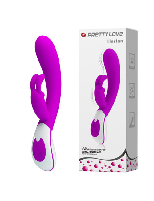 PRETTY LOVE HARLAN - Króliczek Wibrator silikonowy, 12 Funkcji