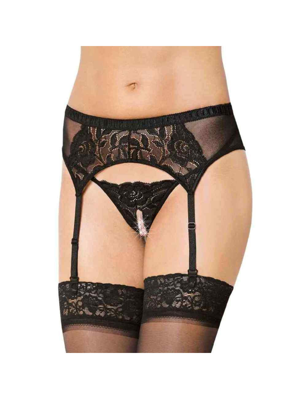 Czarny pas do pończoch SoftLine 3319 M/L