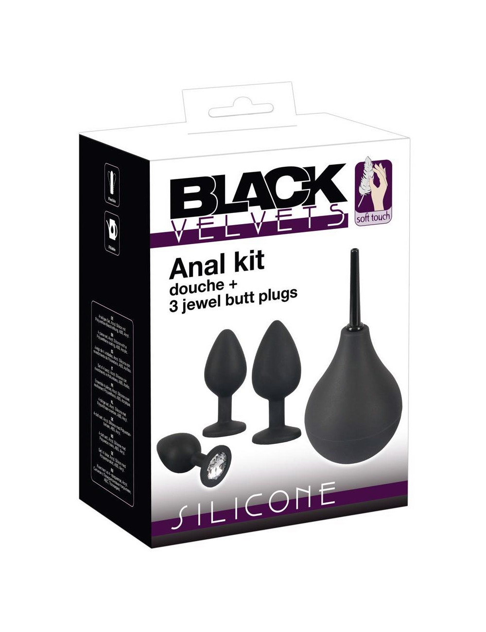 Black Velvets Anal Kit – Zestaw Analny z Prysznicem i 3 Wtyczki Analne
