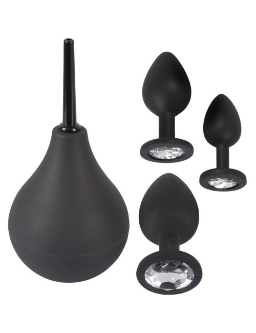 Black Velvets Anal Kit – Zestaw Analny z Prysznicem i 3 Wtyczki Analne