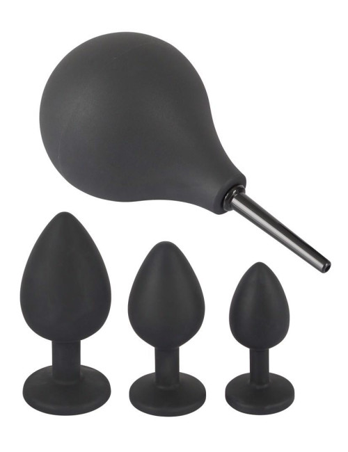 Black Velvets Anal Kit – Zestaw Analny z Prysznicem i 3 Wtyczki Analne