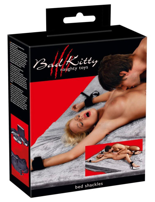 Bed Shackles Bad Kitty – Zestaw 4 Kagańców BDSM do Wiązania na Łóżko