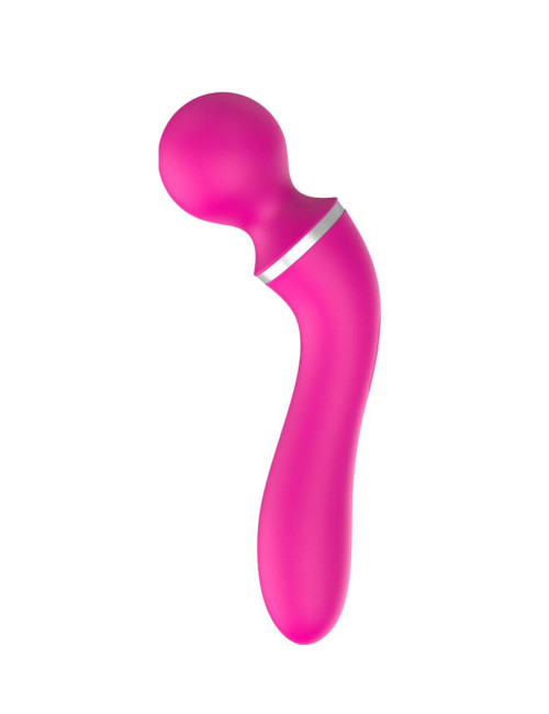 Dual Massager USB Pink - Wibrator i Masażer Zewnętrzny z Nakładką, 10+10 Funkcji, Silikon Medyczny, Wodoodporny