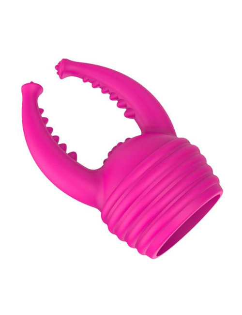 Dual Massager USB Pink - Wibrator i Masażer Zewnętrzny z Nakładką, 10+10 Funkcji, Silikon Medyczny, Wodoodporny