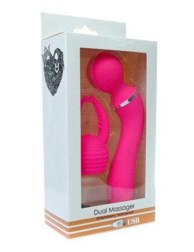 Dual Massager + overlay USB 10+10 functions Pink