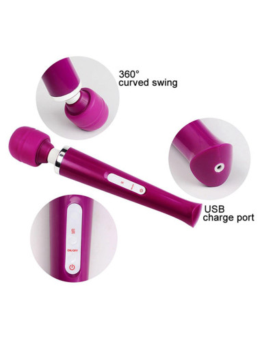 Stymulator-Magic Massager Wand USB Black 10 Function