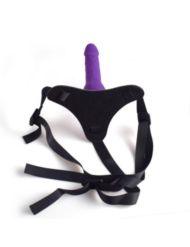 Cintura regolabile strap-on Purple con fallo realistico