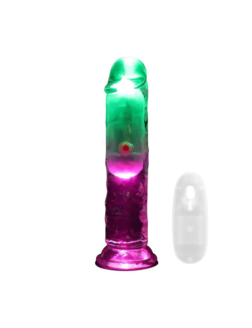 Wibrator Realistyczny LED – 16,5 cm, Transparentny