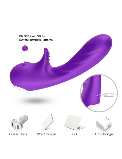 Romance Purple Wibrator Punktu G - Silikon, 9 trybów, wodoodporny, bezpieczny dla ciała