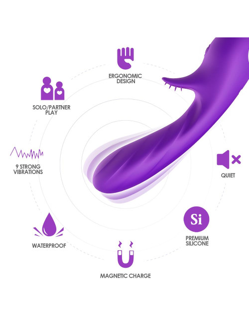 Romance Purple Wibrator Punktu G - Silikon, 9 trybów, wodoodporny, bezpieczny dla ciała