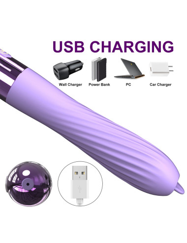 Wibrator-Silicone Vibrator USB, 10 vibration modes, Heating