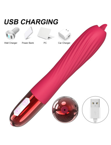Wibrator-Silicone Vibrator USB, 10 vibration modes, Heating