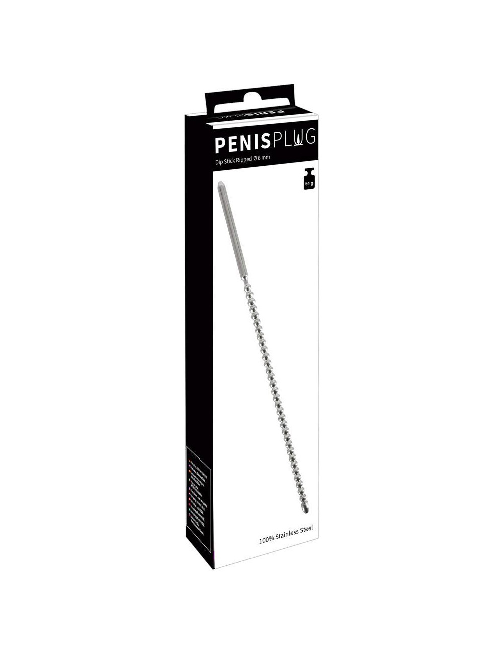 Dip Stick Ripped 6mm – Penis Plug Pas cnoty, Zabawki BDSM, Stal Nierdzewna