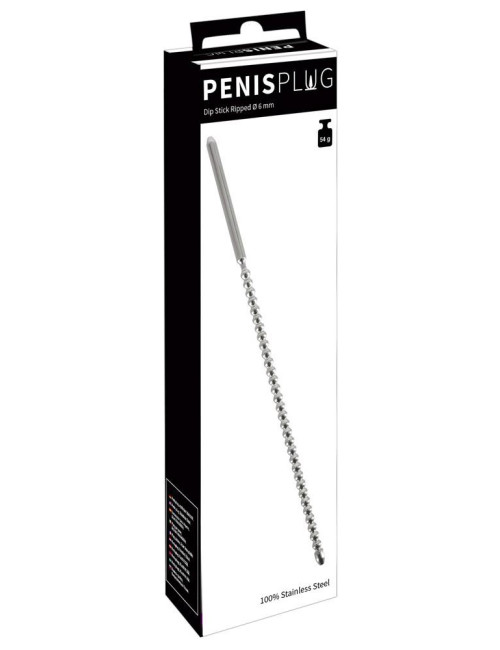 Dip Stick Ripped 6mm – Penis Plug Pas cnoty, Zabawki BDSM, Stal Nierdzewna