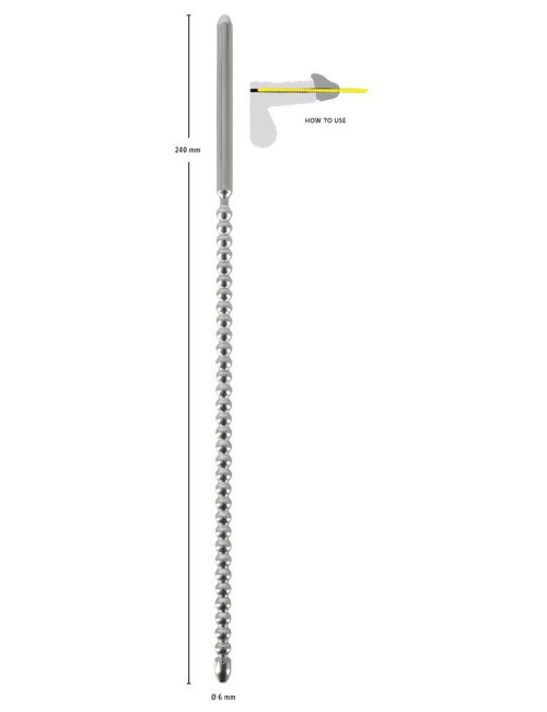 Dip Stick Ripped 6mm – Penis Plug Pas cnoty, Zabawki BDSM, Stal Nierdzewna