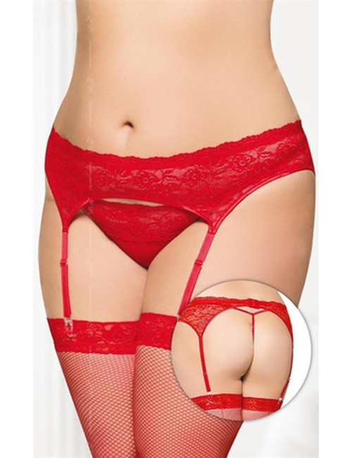 Czerwony pas do pończy Plus Size 3XL Softline Garterbelt
