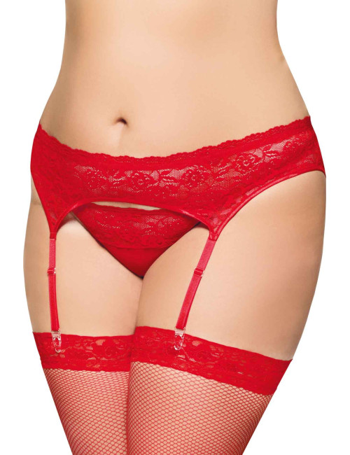 Czerwony pas do pończy Plus Size 3XL Softline Garterbelt