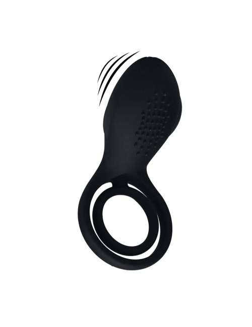 Levelz Winged Stimulator Czarny - Wibrujący pierścień erekcyjny
