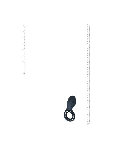 Vibrating Cock and Ball Ring with Winged Stimulator - Black