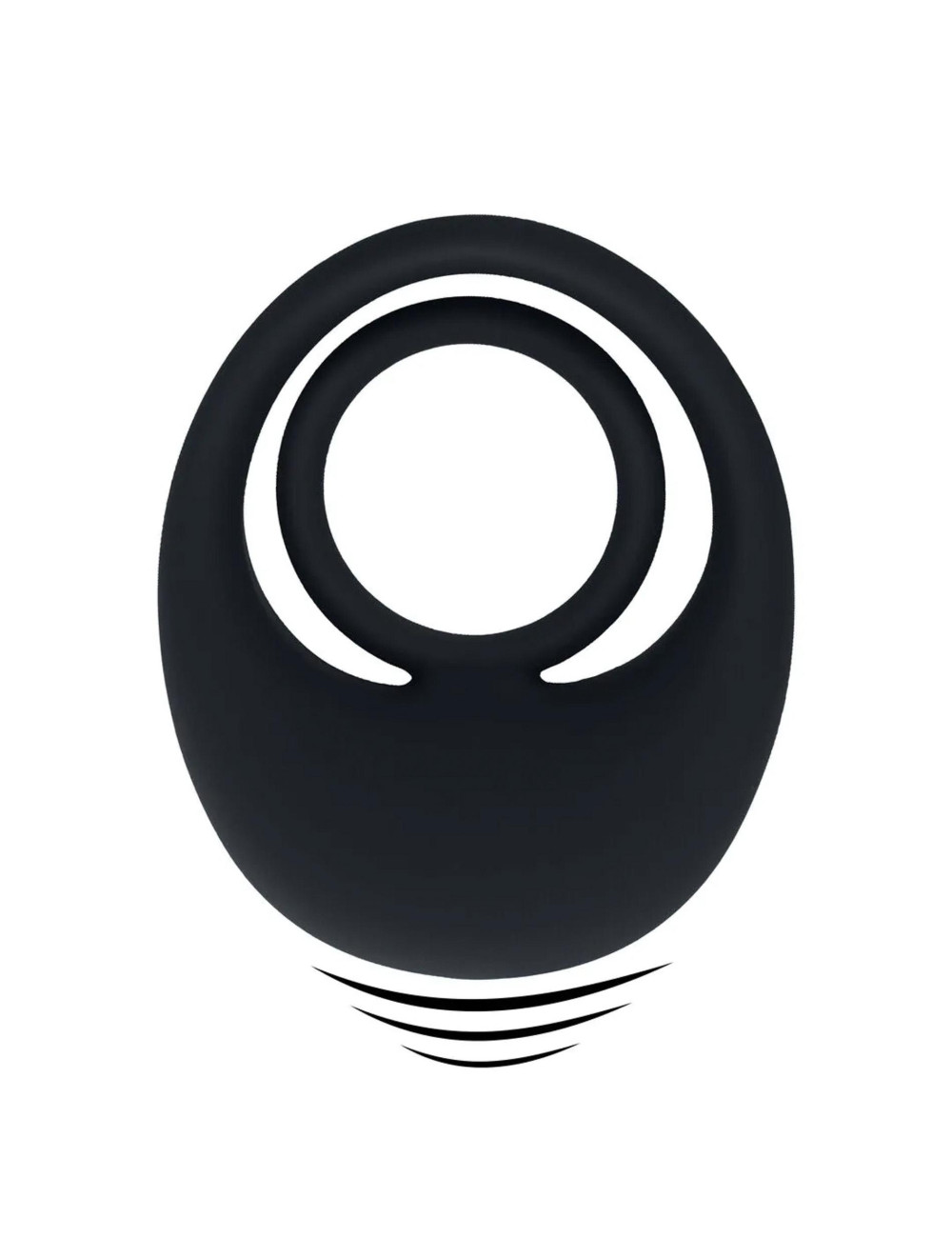 Pierścień erekcyjny wibrujący z silikonu Liquid Silicone Black - Zabawki / Pierścienie / Z wibracją