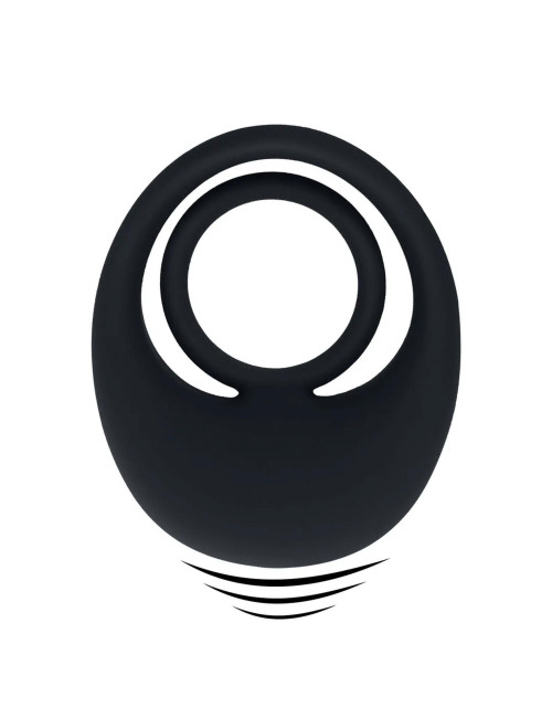 Pierścień erekcyjny wibrujący z silikonu Liquid Silicone Black - Zabawki / Pierścienie / Z wibracją