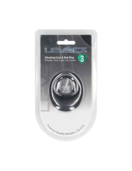 Pierścień erekcyjny wibrujący z silikonu Liquid Silicone Black - Zabawki / Pierścienie / Z wibracją