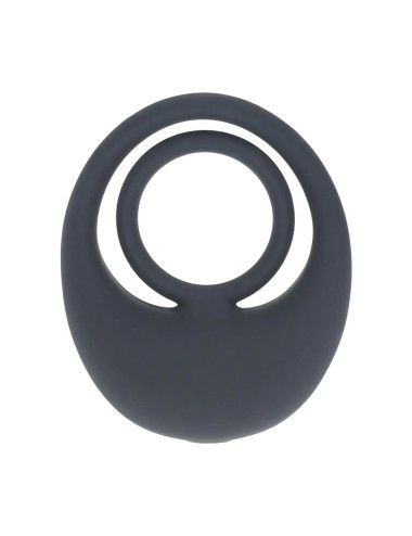 Vibrating Liquid Silicone Cock and Ball Ring - Black