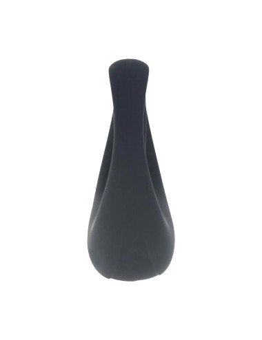 Vibrating Liquid Silicone Cock and Ball Ring - Black