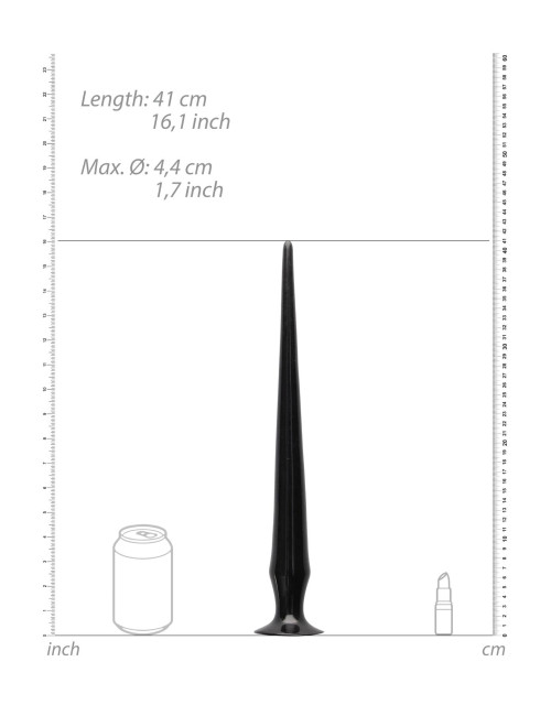Ouch! Spike Anal Dildo 42 cm - Czarne dildo analne z PVC