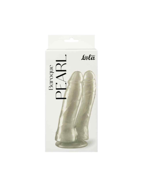 Podwójne dildo perłowe Baroque Pearl White